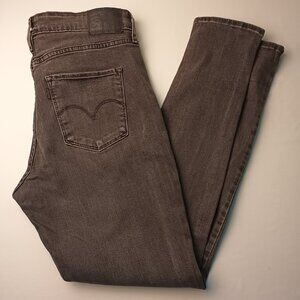 Levi's Black Label Denim Jeans Size 31/12 721 High Rise Skinny Charcoal Grey